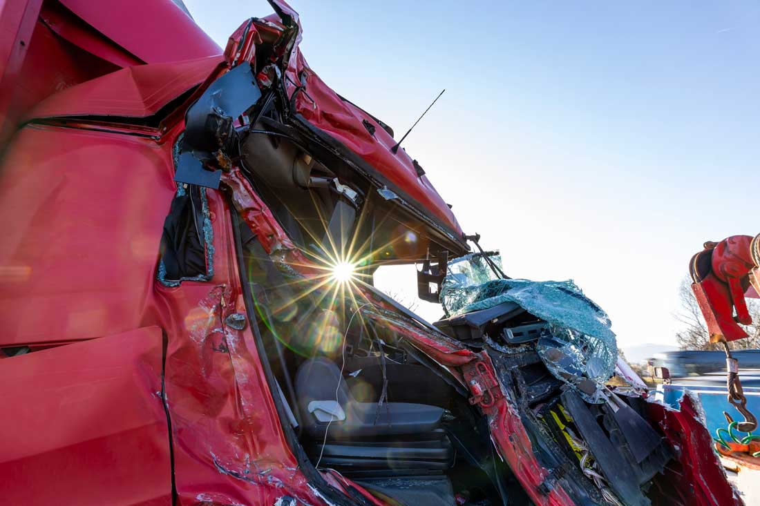 Commercial truck collision on a Texas highway