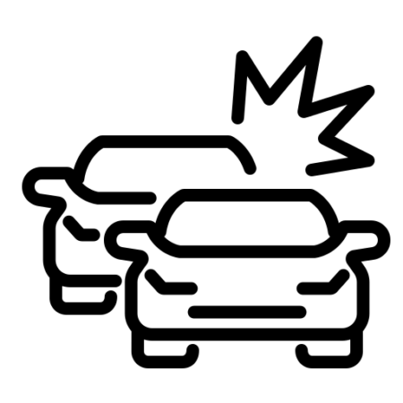 Car collision icon for car accident claims