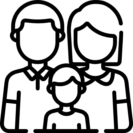 Family icon representing paternity and parental rights
