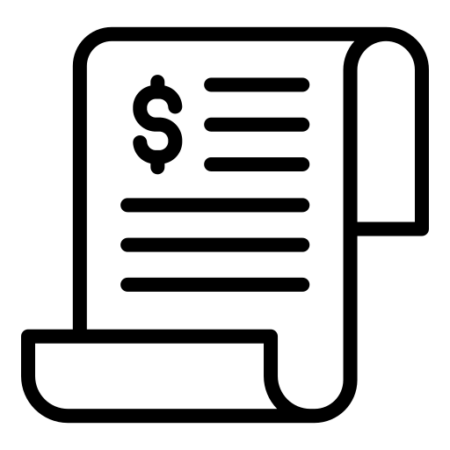 Invoice icon representing no upfront fees on personal injury cases
