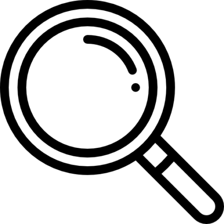 Magnifying glass icon representing truck accident fault investigation