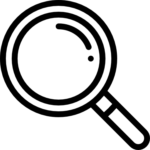 Magnifying glass icon representing fault investigation after a car accident