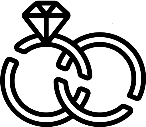 Wedding rings icon representing divorce representation