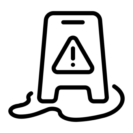 Wet floor sign icon representing dangerous property conditions